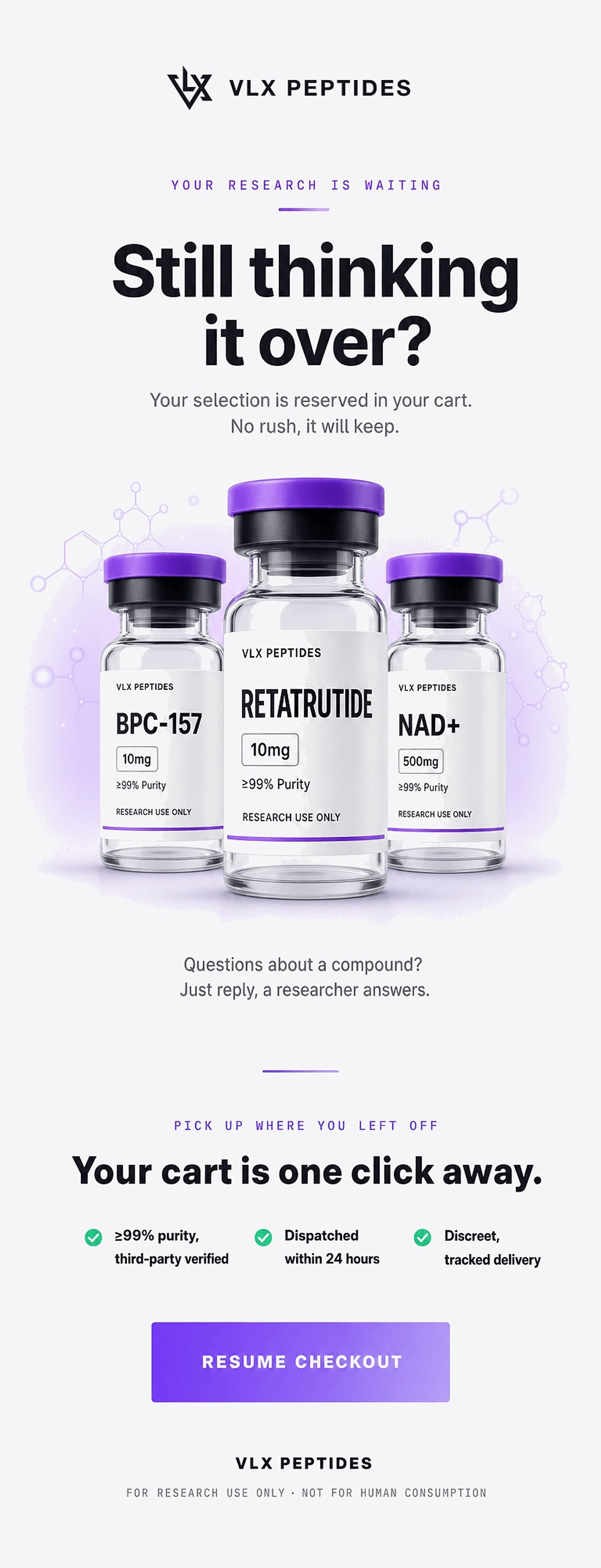 Abandoned checkout email design
